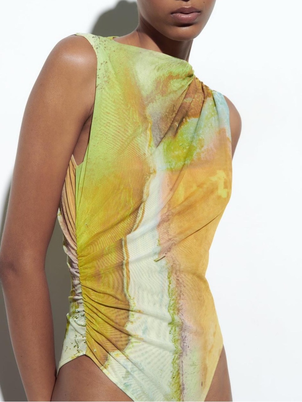 Zara Jewel Bow Mesh Bodysuit